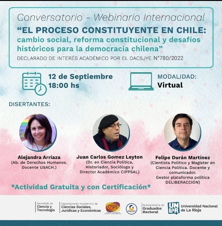 Invitan Al Conversatorioel Proceso Constituyente En Chile Multimedio Unlar 4698