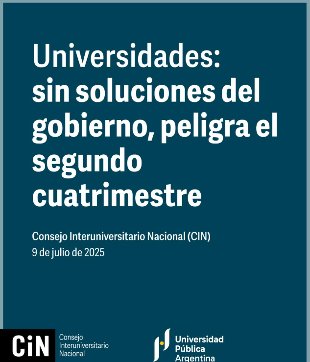 El CIN advierte sobre la continuidad del ciclo lectivo ante el desfinanciamiento nacional